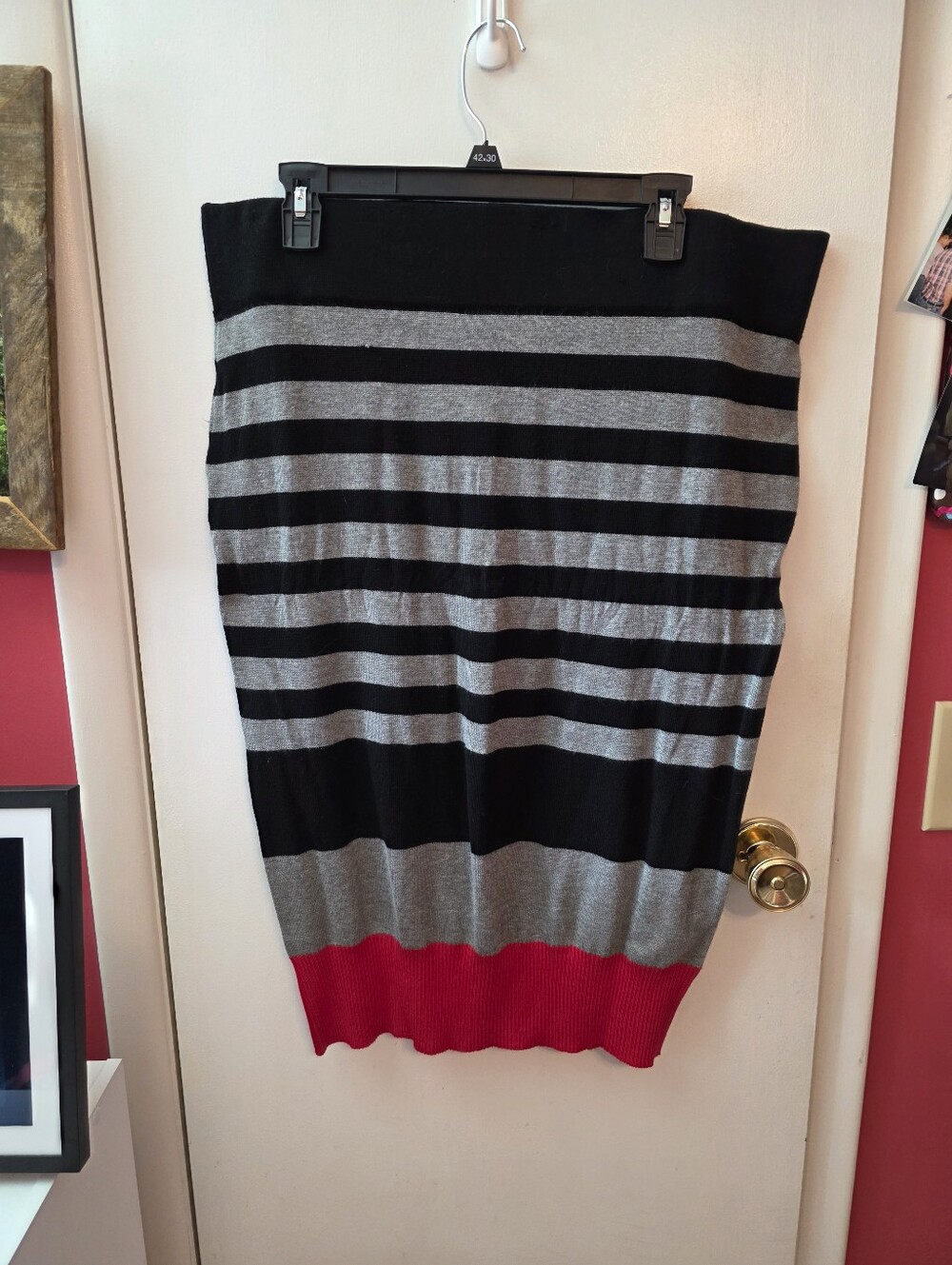 Jennifer Lauren Plus Striped Pencil Skirt Size 1X - Picture 2 of 6